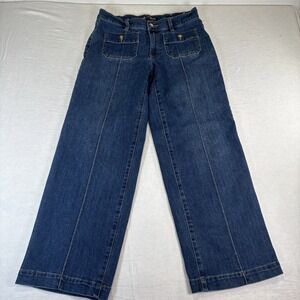 Blue Revival Ariana Midrise Dark Blue Jeans Recycled Wide Leg‎ 30x28